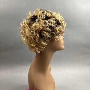 Chance Short Curly #DR2/Golden Honey Blonde Brown Synthetic Full Wig